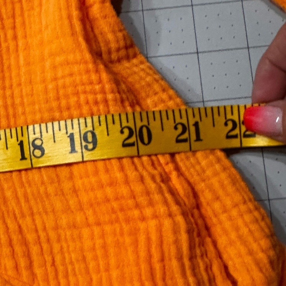 Magaschoni Size Medium Tumeric Flowy‎ 100 Organic Cotton Gauze mini dress - Picture 13 of 14